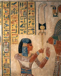 Tomb of Amon Khopechef, Son of Ramses II Holding Flabellum, Valley of Queens, Luxor, Ancient Thebes