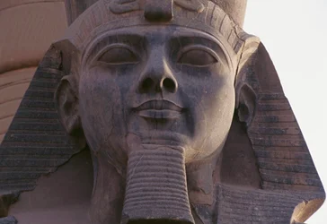 Face of statue of Ramesses II seated, Theban Necropolis