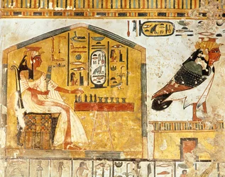 Nefertari playing senet, detail of a wall painting from the Tomb of Queen Nefertari, New Kingdom