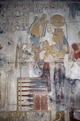 Painted relief, chapel of Osiris, Temple of Seti I