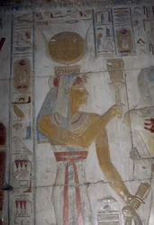 Painted Relief Depicting Goddess Hator, Chapel of Osiris, Temple of Seti I