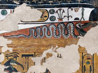 Painting of a Winged Cobra Burial Tomb Queen Nefertari