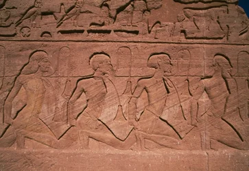 Prisoners of the North, Bas-Relief at the Base of the Giants of the Great Temple of Ramesses II, Abu Simbel
