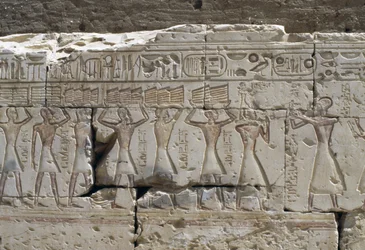 Relief, Temple of Ramses II, Abydos, Egypt, Egyptian civilization, New Kingdom, Dynasty XIX