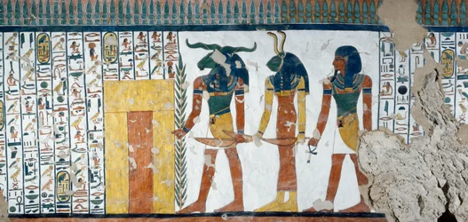 The three genuses guarding the Second Gate of the Kingdom of Osiris, Book of the Dead, Chapter 144 (detail)