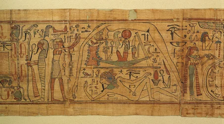 Book of mythological images of Nespakachuty, the separation of heaven and earth with the solar boat