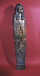 Sarcophagus for a Young Woman Named as the Lady of the House Djed-montu-iues-ankh, Wife of Pamiu, Third Intermediate Period, 850-730 BC