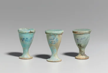 Three cups, 664-30 BC, Late - Ptolemaic Period