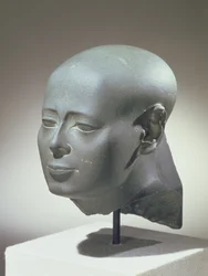 Head of Wesirwer, Prophet of Montu, from the Cachette in the Precinct of Amun, Karnak, Late Period