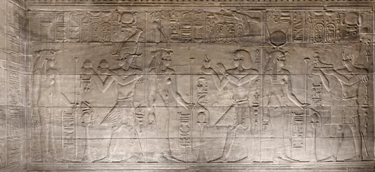 Reliefs in the Inner Sanctuary, Philae Temple, Aswan, Egypt