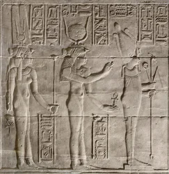 Reliefs in the Inner Sanctuary, Philae Temple, Aswan, Egypt