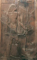 Panel Depicting a Deceased Person from the Tomb of Hesira at Saqqara, Egypt, Old Kingdom, Dynasty III, 2650-2150 B.C.