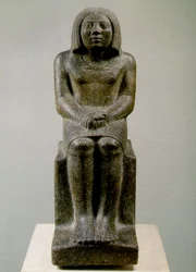 Seated Male Figure, Egypt, Ankh