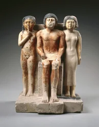 Statue of Nykara and his Family, Late 5th Dynasty, Old Kingdom, c.2455-2350 BC