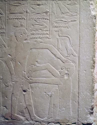 Relief depicting a scene of circumcision, from the Mastaba of Ankh-Ma-Hor 