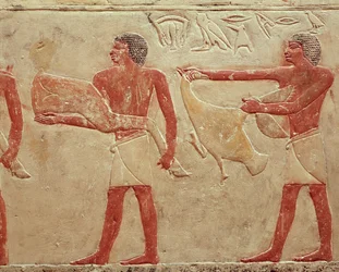 Relief Depicting Servants Carrying a Haunch of Beef and a Duck, from the Tomb of Princess Idut, Old Kingdom, c.2330 BC