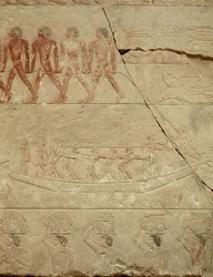 Towing a boat, from the Mastaba of Mereruka, Old Kingdom