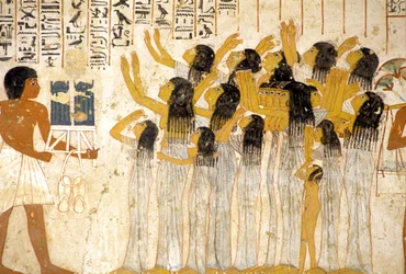 Ancient Egypt, Wailing women in the funeral procession, Tomb of Ramose, Thebes, Valley of the Nobles