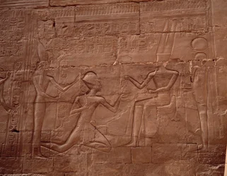 Egyptian Antiquity: Relief Decorating the Walls of the Temple of Karnak, Egypt