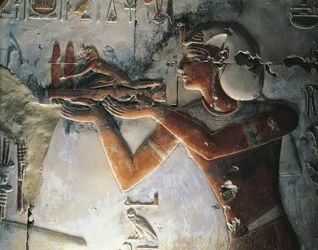 Painted relief of pharaoh