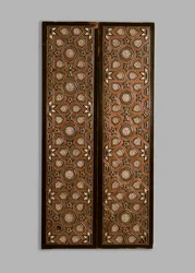 Two panels inlaid with ivory and ebony, 14th century
