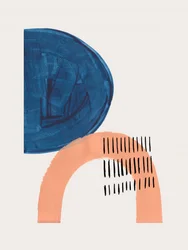 Abstract Blue Orange Forms