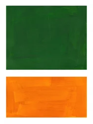 Abstract Green Orange Blocks