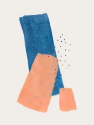 Blue Orange Abstract Shapes