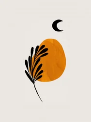 Boho Moon Leaf