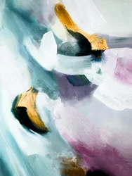 Golden Teal Abstract Flow