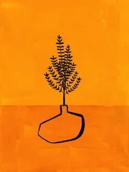 Orange Minimalist Plant