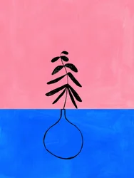 Pink Blue Botanical