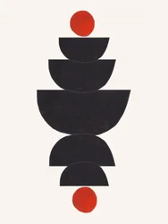 Red Black Geometric Balance