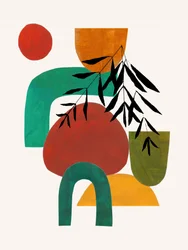 Warm Abstract Botanical Shapes