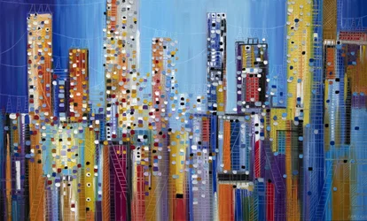 Colorful Urban Skyline