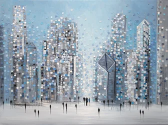 Dotted Cityscape Blue
