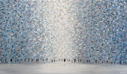 People In Shimmering Rain