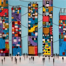 Vibrant Cityscape People