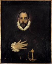 Portrait of a gentleman with a hand on the chest, 1577. 0.81 x 0.66 m. Madrid, Museo del Prado