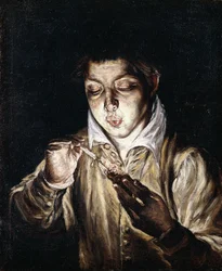 A Boy Lighting a Candle