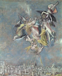 View and Map of the Town of Toledo (detail of angels)
