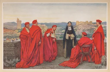 St. Catherine of Siena negotiating with Pope Gregory XI on behalf of the Florentines.