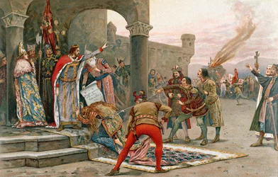 Kalman I, King of Hungary, forbidding the burning of witches