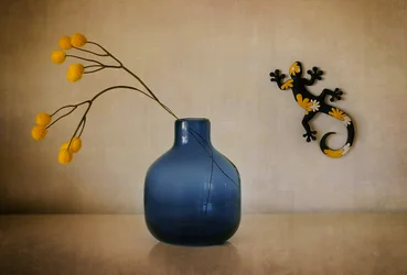 Blue Vase Yellow Sprig