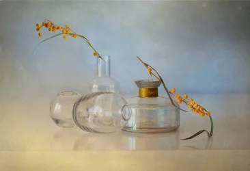 Yellow Berries Glass Bottles