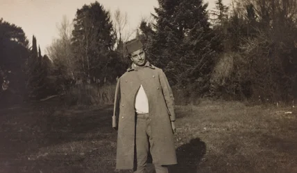 Album of the First World War in Friuli-Venezia Giulia: portrait of an Austrian prisoner cadet in Villa Brazza, home to 17 of the Hospital of war in Soleschiano Manzano