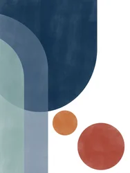 Geometric Blue Orange Abstract