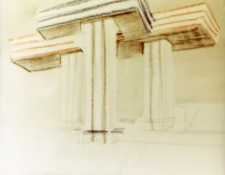 Design drawing for the proposed wolkenbugel (cloud-iron) building by El Lissitzky