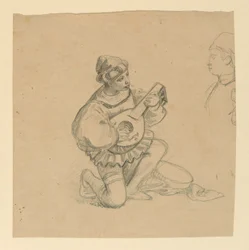 Boy playing a lute
