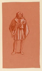 Study of a figure in a hooded costume, ca. 1885